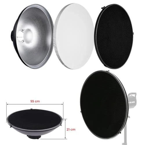 A-Beauty Dish Reflector 55cmW Con grid