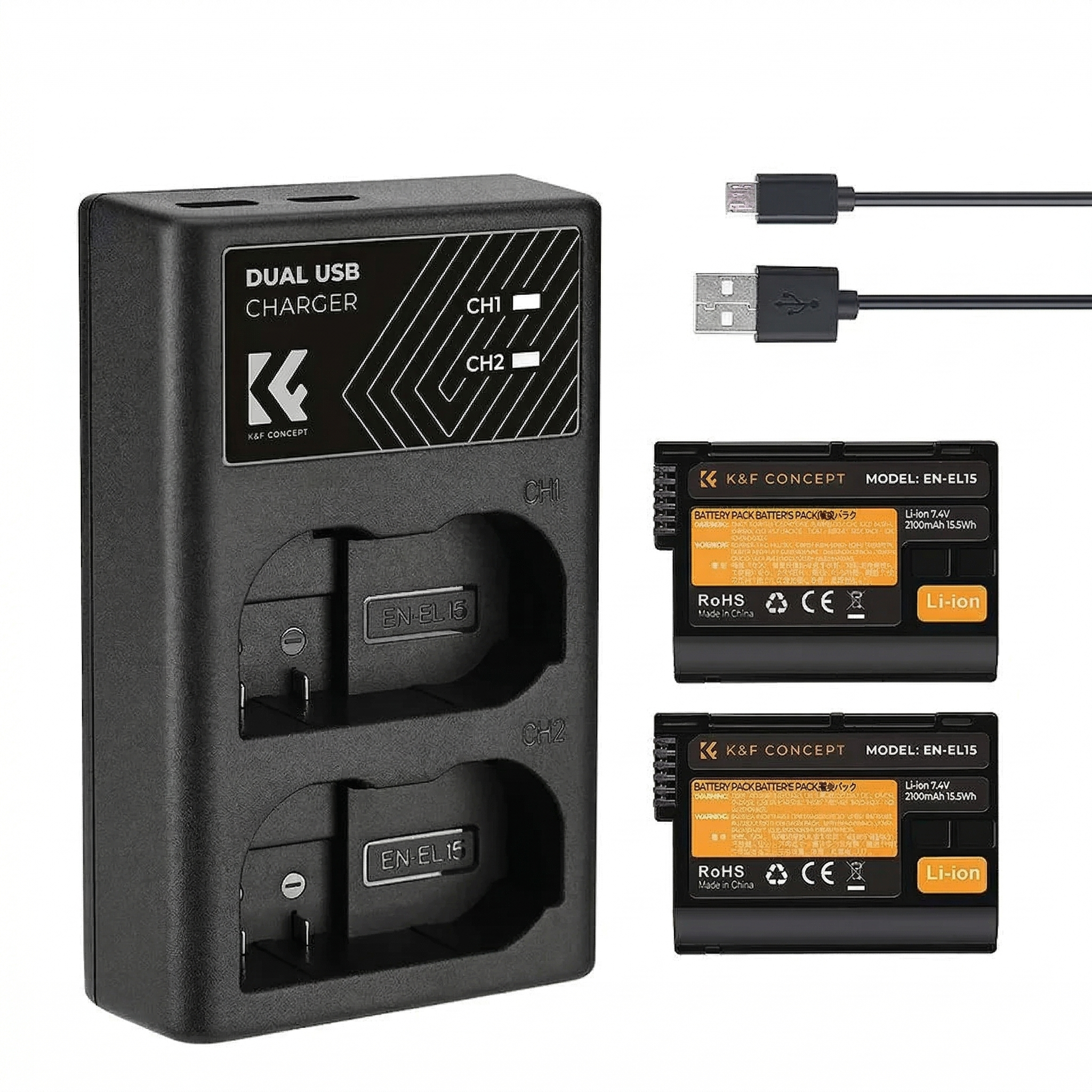 E- K&F EN-EL15 2Baterias 1cargador