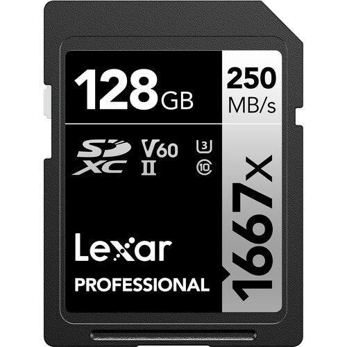 A- LEXAR 128GB PRO 1667X UHS-II SDXC V60
