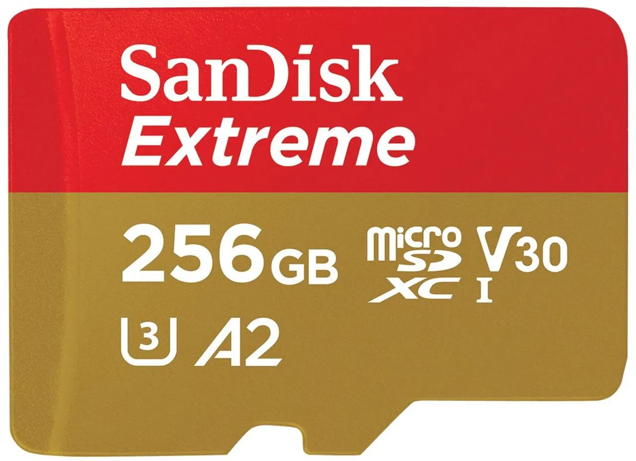 A- Sandisk 256GB Micro SD V30 190MB A2